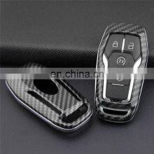 Keyless 4/5 Buttons Black Glossy Carbon Fiber Remote Key Shell Cover for Ford Fusion Mustang F150 Lincoln Smart Key Casing thumbnail-5