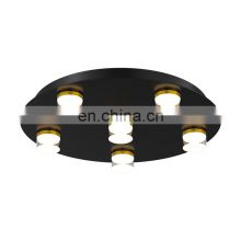 Classic High Lumen Round Square Flat Thin Panel Lamp Fixtures Living Room Flush Mount 3-Color Dimmable LED Black Ceiling Light