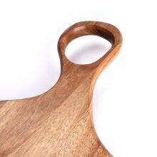Natural Acacia Wood Irregular Steak Bread Board Dessert Tray With Hanging Ring Cutting Chopping Board Placement Plate Art thumbnail-5
