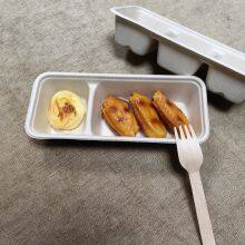 100% Compost Sugarcane Biodegradable Tableware Disposable Bagasse Single Cell Double Cell Three Cell Rectangular Paper Box thumbnail-3