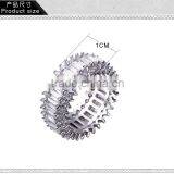 Thick Wedding Band Big CZ Crystals Rectangle Shape Deluxe Copper Women Ring thumbnail-6