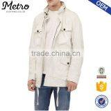 Wholesale Windbreaker White Jackets With Practical Pockets thumbnail-1