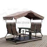 Simple Modern Sun Room Four-Bit Garden Wrought Iron Gazebo Dynamic Outdoor Gazebo Swing Quality Choice thumbnail-3