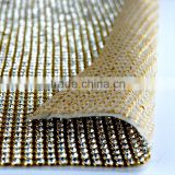 Aluminium Setting 120*45cm Hematite Aurum Diamond Crystal Mesh Sheets, Transfer Strass Trimming Mesh for Decoration