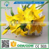 2016 Wholesale 5 Heads Multicolor Artificial Flowers Lily Real Touch Bouquet Wedding Bridal Home Declarative Flowers thumbnail-2