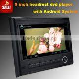 9 Inch Headrest Android Monitor Built-in WIFI USB 2.0 Support HD 1080P Video Format