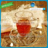 Made in china glass coffee set custom colored drinking glass sets handled glass cup mugs