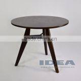 Replica Jean Prouve Gueridon Dining Table - Solid Ash Stained in Walnut Color thumbnail-2
