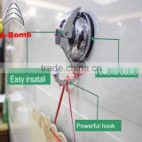 2016 A-bomb No drilling No tool No screw No rust 304 stainless steel TPU vacuum suction screw hook