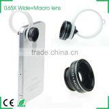 Detachable Lens 2 in 1 0.65X Wide Angle Macro Lens for Iphone 4 5 6 Samsung s3 s4 Note 2