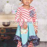 Stripe Long Dress Plus Size Christmas Dress Western Girl Outfit Child Garment Girl Party Clothing thumbnail-3