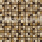 SKY-M011 2015 New Cheap Price White Cube 3D Gold Marble Mosaic Tile