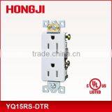 UL Approval 15AMP Push-in and Side Wired Decorator Duplex Receptacle With Slot Tamper Resistant Self-grounding Residential Grade