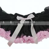 Girls Tutu Skirt Kids Dancewear Cute Chiffon Tutu Baby Full Pettiskirt Princess Skirt Black with Light pink
