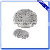 Factory Custom Made Cheap Silver Plating Brass Embossed Coin