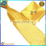 Simple Design Solid Color Neck Ties Cufflinks Handkerchief Set Quality Choice