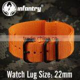Infantry Sport Orange Zulu 22mm Nylon Fabric Watch Straps thumbnail-1