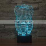 3D Optical Night Light Tooth 7 RGB Light Colors 10 LEDs AA Battery or DC 5V Mixed Lot thumbnail-4
