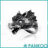 Pankoo Wholesale 2016 Animals Series of Retro Punk Tai Silver and Titanium Unisex Ring thumbnail-5