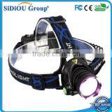 1800 Lm XM-L T6 Focus LED Headlamp Headlight Head Torch Lamp Front Lamp Camping Hiking Light With AC Charger + Car Charger thumbnail-1