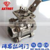 3PC High Pad SS Thread Float Ball Valve With Locking Handle thumbnail-4