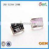 20mm Metal Sew on Button in White With Clear Crystals thumbnail-5