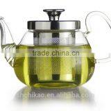 glass infusion tea pot set with #18/8 stainless steel lid