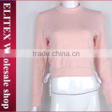 Wholesale pink bandage hot fashion woman dress latest design sweatshirt