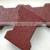 red face dog-bone H-type Rubber Brick/Tile for Outdoor Playground pavers paving 45mm