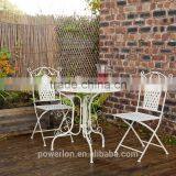 Vintage Style Iron 2 Folding Chair 90cm Round Patio Set Ornate thumbnail-3