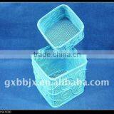 Square Blue Wire Storage Pen Stand Basket Crafts thumbnail-1