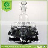 Bar Use Liquor Glass Set Include the Wine Decanter and Shot Glass With Wooden Tray thumbnail-1
