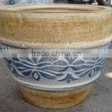 Indoor Wash Vase - Indoor Pottery With Round Rim and Pattern Outside thumbnail-1