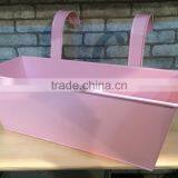 Bright Colours Double Fence Planters Garden Outdoor Metal Flower Pots Hanging Baskets thumbnail-2