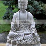 Asia Fengshui Outdoor Zen Garden Hand Carved Marble Reclining Statue of the Buddha thumbnail-3