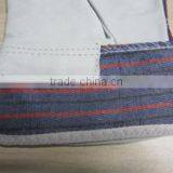 Cow Split Leather Gloves With Patch Palm Stripe Cotton Back thumbnail-3