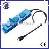 CE S 3 Way Schuko Extension Socket /cord IP44 Wint CEE Plug