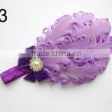 Curly Feather With Pearl Bead Rhinestone for Kids Hair Accessories thumbnail-1