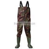 Camo or Solid 70D Nylon With PVC Coating Breathable Chest Fishing Waders With Adjustable Chest Belt thumbnail-2