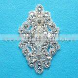 Crystal Clear Rhinestone Applique Sew on Garment Wholesale for Bridal WPH-134 thumbnail-1