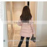 2016 Customized Manufacture Fashionable Korean Style Winter Thick Turn-down Collar Medium Style Ladies Coats With Braid thumbnail-4