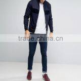2017 Custom Best Price High Quality Velour Panels 66% Cotton 31% Polyester 3% Elastane Navy Casual Men's Jacket thumbnail-4