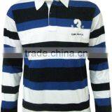 2015 FASHION MENS YARN DYED STRIP RUGBY POLO T-SHIRT thumbnail-1