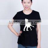 Cotton T-shirt. No Minimum. DIY Print. Black T-shirt. Cheap Price. thumbnail-2