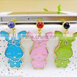 Chic Perforating Anti Dust Headphone Plug Cute Rabbit Pendant Cellphone Plugs for Girls thumbnail-1