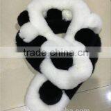 2016 New Genuine Rex Rabbit Fur Scarf Fur Wraps Muffler Fur Balls Warmer for Winter Shawls Scarf thumbnail-6