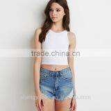 Womens Cheap Solid Color Streetwear Sports Crop Tops/sleeveless t Shirt thumbnail-5