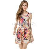 2016 Women Casual One Piece Dress in Floral Print thumbnail-1