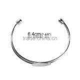 Copper Open Cuff Bangles Bracelets Round Silver Plated Self Adhesive thumbnail-2