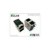 2X1 Stacked RJ45 Jack With 100Base Transformer and LEDs.